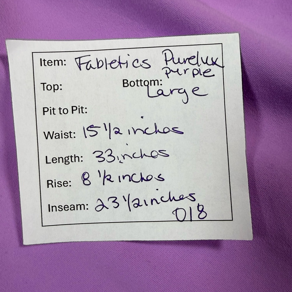 Fabletics PureLuxe Lavender Activewear - Picture 8 of 8